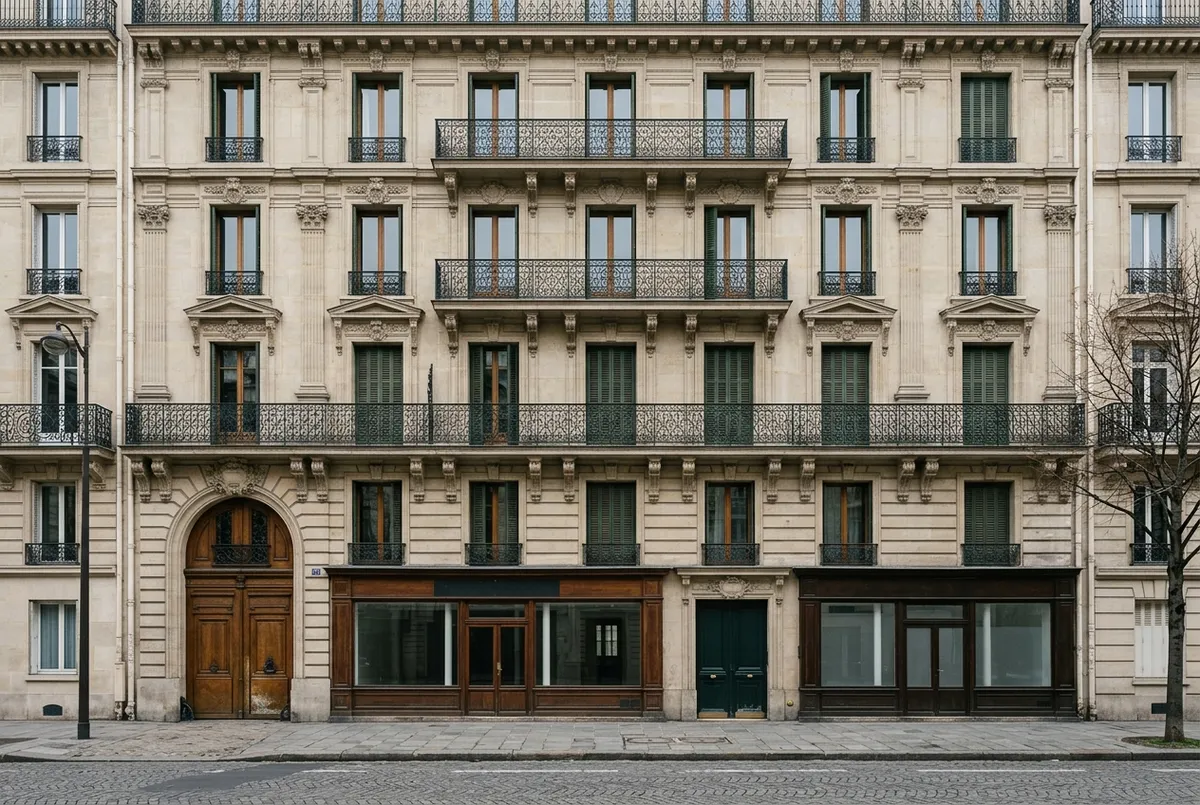 Façade d’immeuble relevée depuis la rue